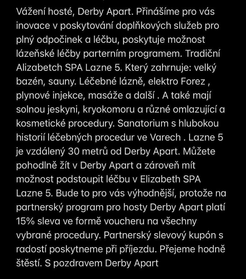 Apartamento Derby Apart Kvary Karlovy Vary Exterior foto